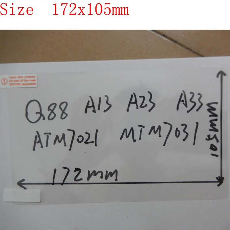 

172x105mm screen protector for 7 inch Q8 tablet Q88 A13 A23 A33 ATM7021 ATM7031 LCD protector