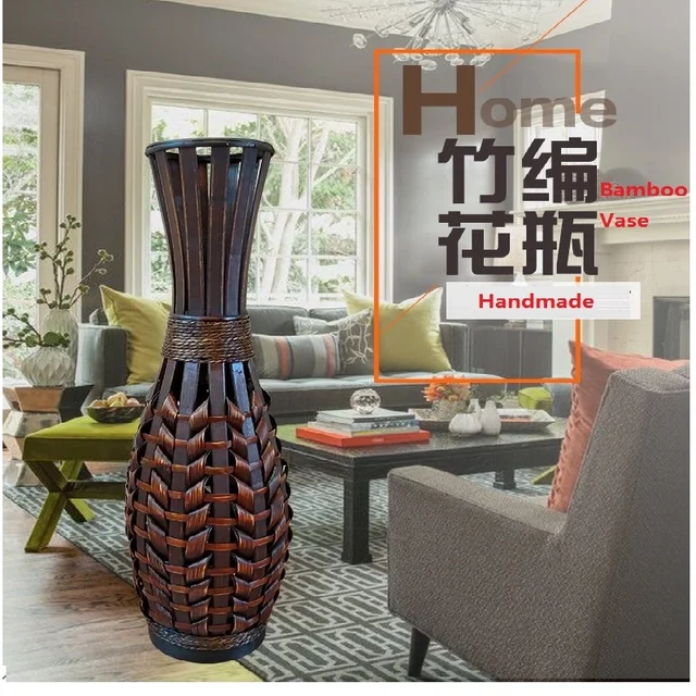 Baru Klasik Lantai Besar Seni Bambu  Vas Fashion Dekorasi 
