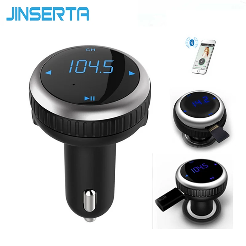 JINSERTA Автомобильный MP3 аудио плеер беспроводной Bluetooth громкой связи fm-передатчик без пульта дистанционного управления автомобильный комплект FM модулятор ЖК-дисплей USB TF ридер