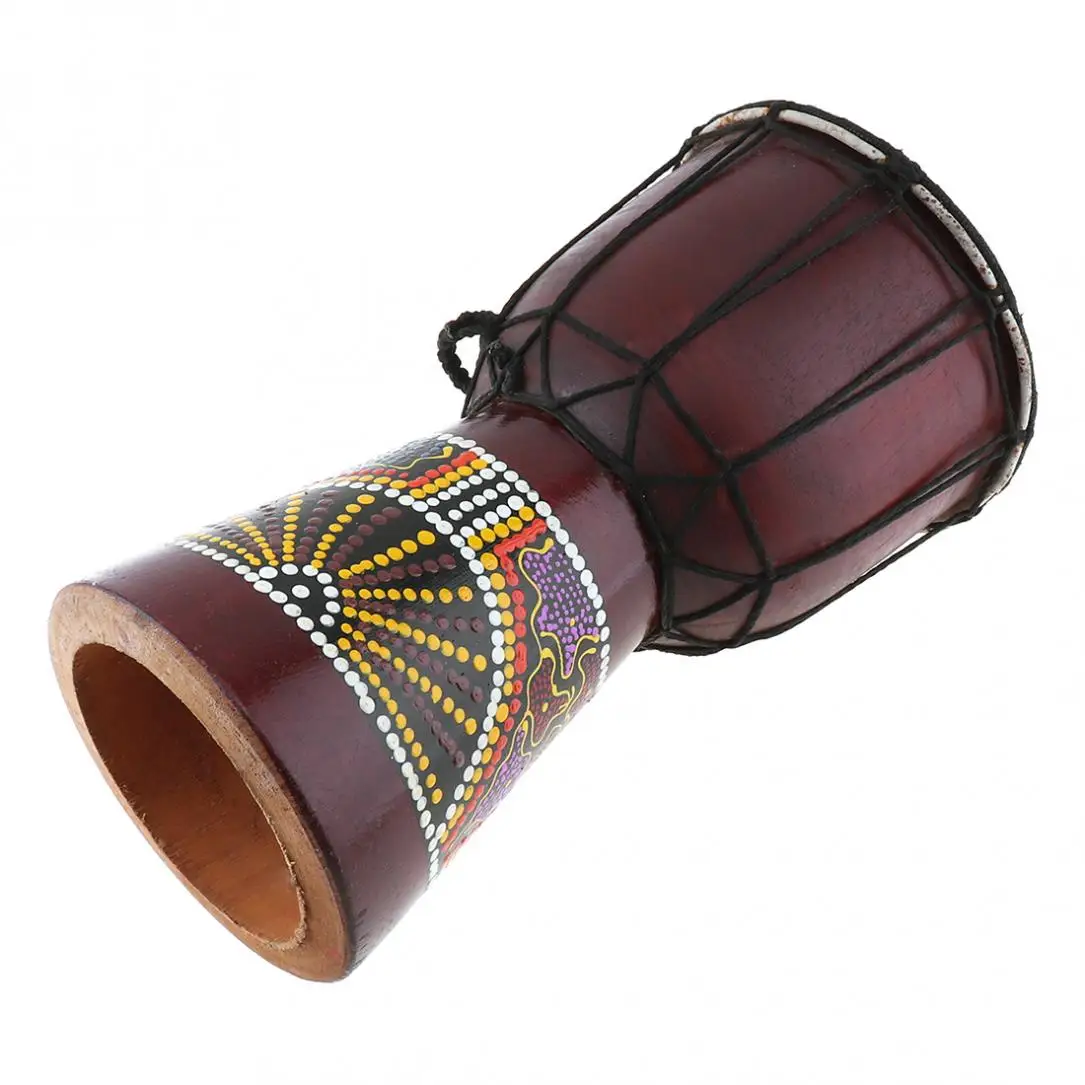 6 بوصة المهنية أفريقي Djembe طبل الكلاسيكية اللوحة الخشب الماعز الجلد جيدة الصوت الموسيقية أداة