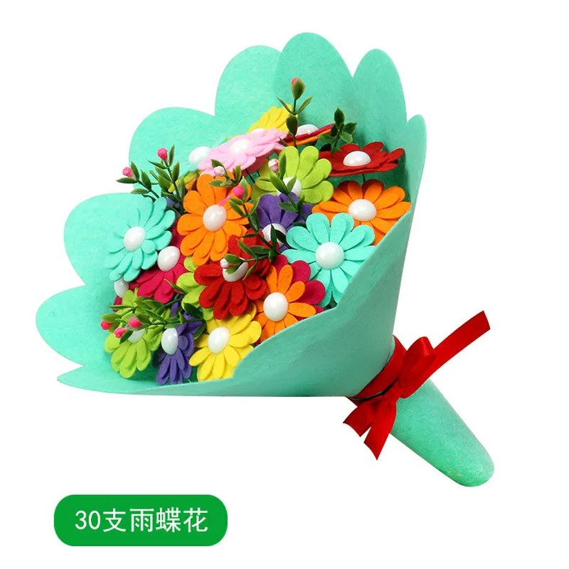 Greatest  23cm Button Flower Arts Crafts Toys For Children DIY Handicrafts Felt Toy Girl Gift Kits Kindergart