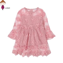 LILIGIRL Summer Girl Clothes Kids Dresses For Girls Lace Flower Dress Baby Girl For Party And Wedding Party Clothes