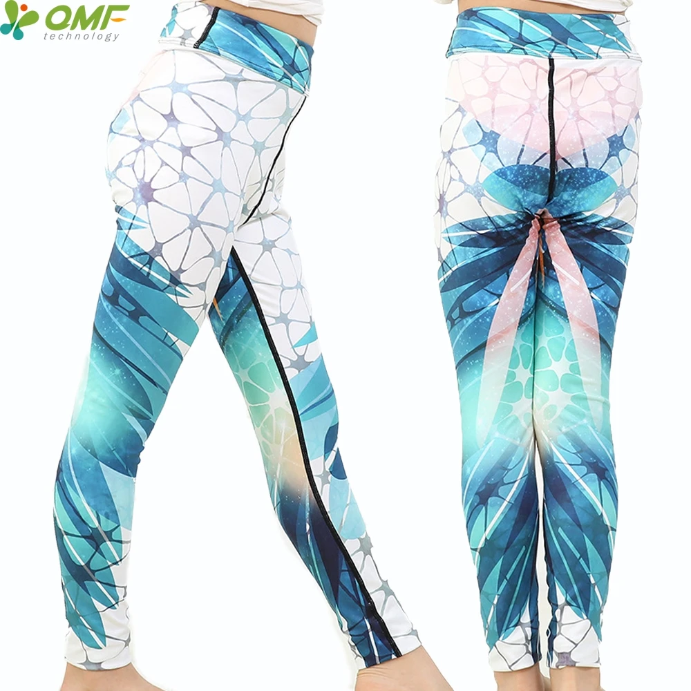 Green Abstract Wing 3d Print Children Jogging Trousers High Elastic