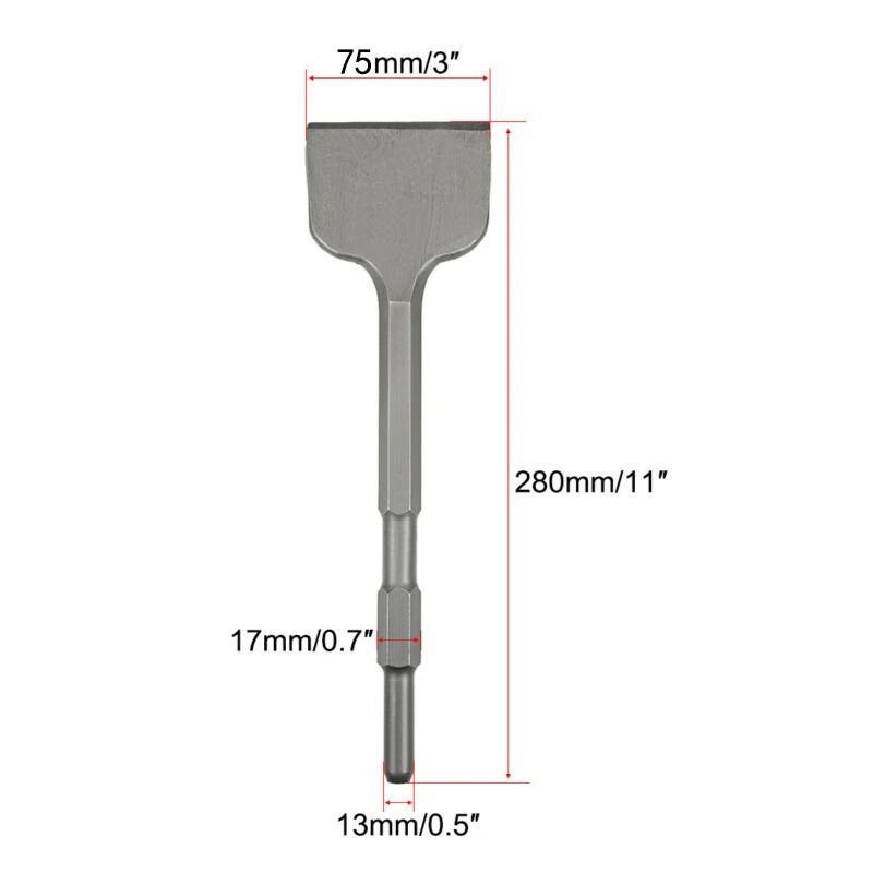 

1 X Scraping Chisel Masonry Drill Bit Hex Shank Hammer Remove Scale Chrome Steel