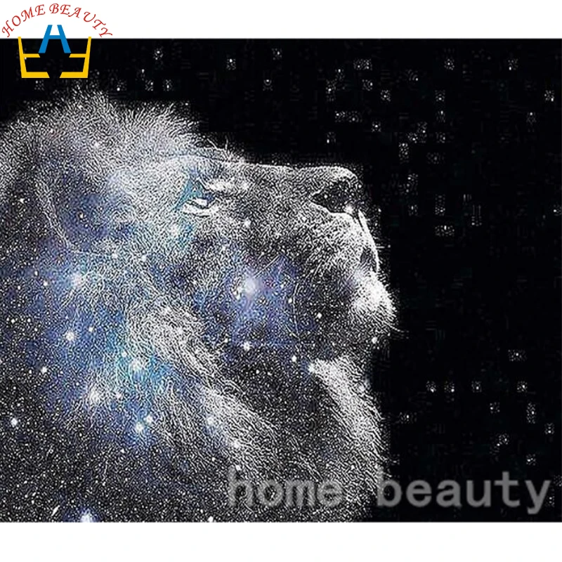 

Diamond Mosaic Cross Stitch Kits Diamond Embroidery Animals Lion Diy Diamond Painting Full Square Diamond Home Decoration AB636