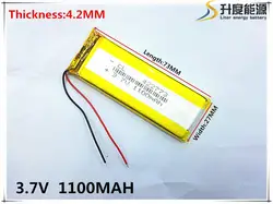 3,7 V 1100 mAh литиево-полимерный lipo Перезаряжаемые Батарея литиевые ячейки для Mp3 Mp4 Mp5 Рисованные подложки DVD E-Book гарнитура bluetooth 422773