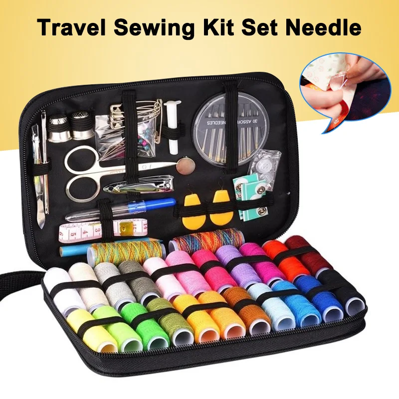 

98 Pcs Travel Home Sewing Kit Needle Thread Tape Scissor Set Mini Size Handcraft Hogard FE28