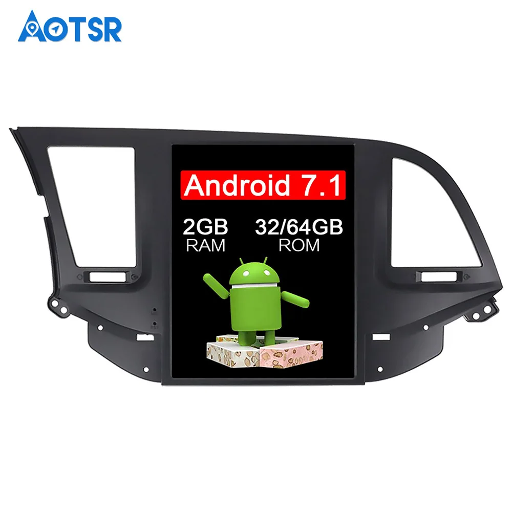 Flash Deal Tesla Style 10.4" IPS Screen Android 7.1 for Hyundai Elantra 2016 2017 2018 GPS Navigation DVD Player 1024*600 Multimedia Unit 0