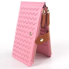 Натуральная кожа овчины карты ID держатели сумка для женщин мужчин Мульти-карты-бит длинный папка карта молния кошелек женский ультра-тонкий