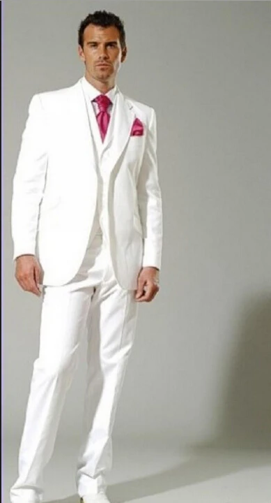 Baratos trajes De Boda blanco smokinges del Novio De los