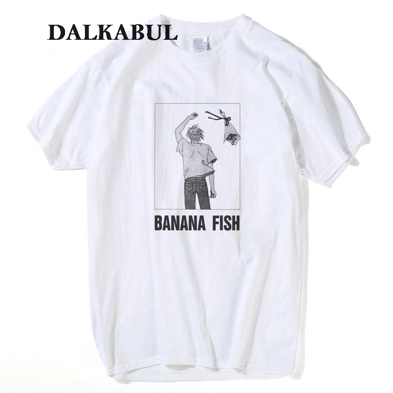 

Japanese Anime Aslan Jade Callenreese T shirt Men Banana Fish T-shirt Women Short Sleeve 100% Cotton Tops Tees