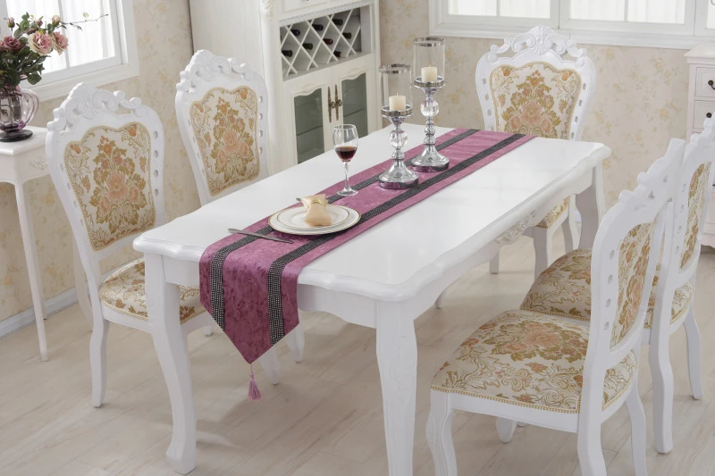 8 Solid Colors Elegant Diamond Table Runners Modern Table Runner For Wedding Party Decor Table Cloth 33cm160180210250280cm      