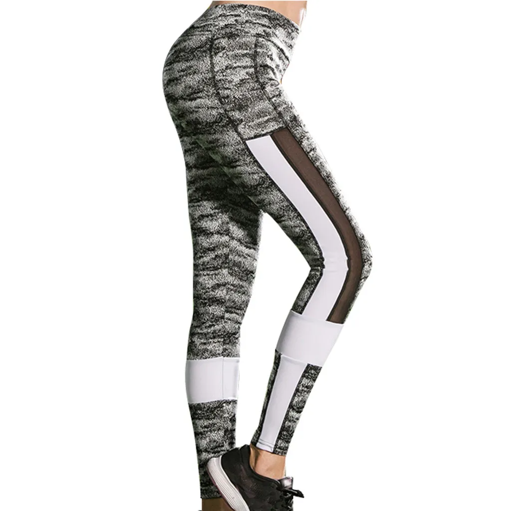 Women Tight Patchwork Yoga Sports Pants And Hips High Waist Thread Pants  seamless leggings  sportswear capris