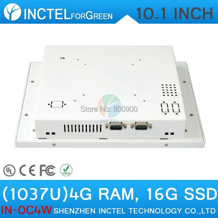 White Color 1037u processor Windows linux Industrial Touch Screen all in one pc,business desktop computer 4G RAM 16G SSD