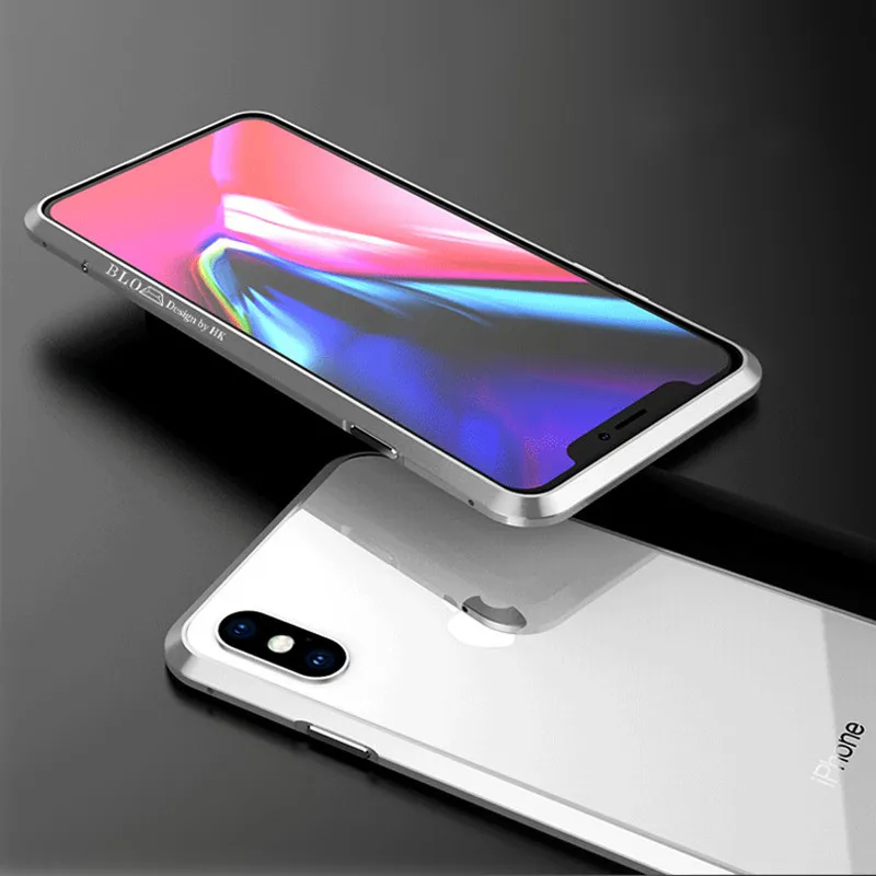 

Luxury Original Brand BOBYT Aluminum Metal Bumper For iPhone XS Max XR X Anti-knock Protective Case With Metal Button