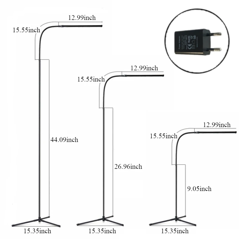 Крытый Регулируемый Высота светодиодный Напольная Лампа для чтения светодиодный свет зажим затемнения настольная лампа штатив кабинет ЕС/США штекер
