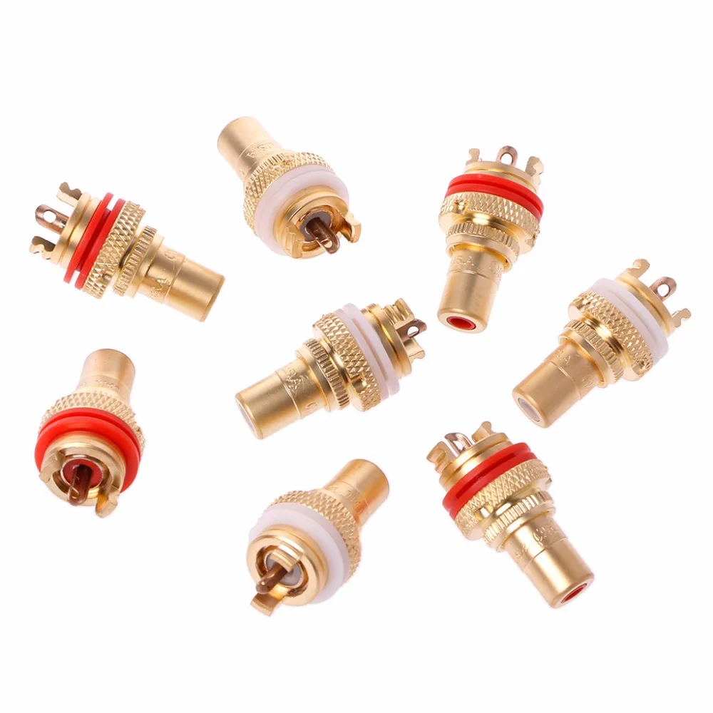 

8PCS Red+White HIFI RCA Socket Socket Chassis High Quality CMC Female Connector