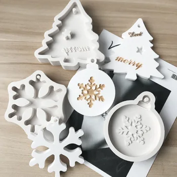 

Snow Christmas Tree Silicone Mold Handmade Soap Mold Cake Baking Tool Aroma Candle Gypsum Clay Mold Xmas New Year Party Favors