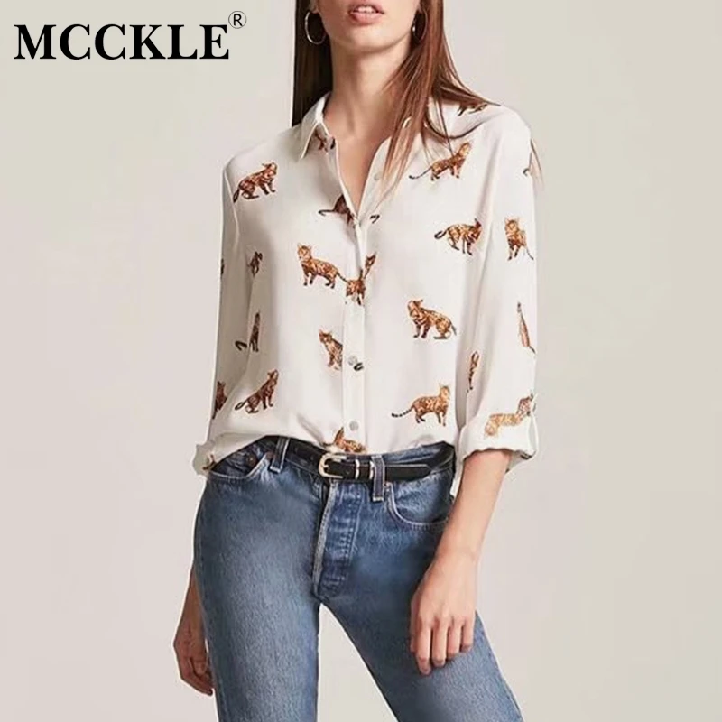 Women's Chiffon Long Sleeve Blouse Shirt 2019 Spring