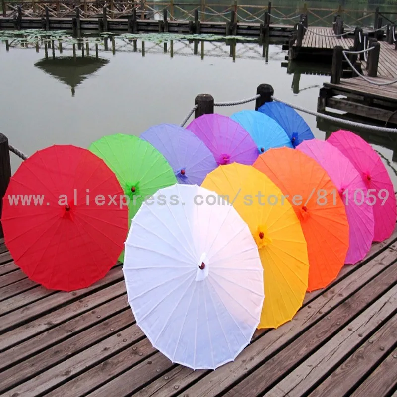 

Free shipping One Piece Solid Color Decoration Chinese Silk Umbrella Wedding Parasol with 12 colors available