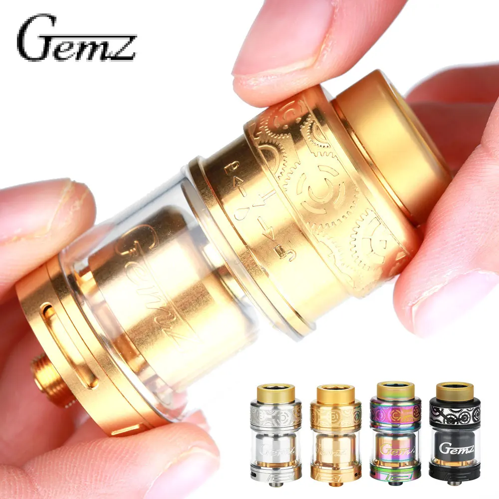 

Original Gemz Prime Mover RTA Tank 3ml Atomizer Press-and-rotate for Easy Top fill & Dual Beveled Posts Vape Tank vs Zeus RTA