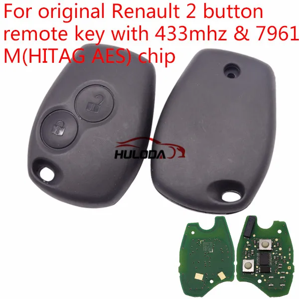 

For Renault 2 button remote key with 433mhz & 7961M(HITAG AES) chip no blade