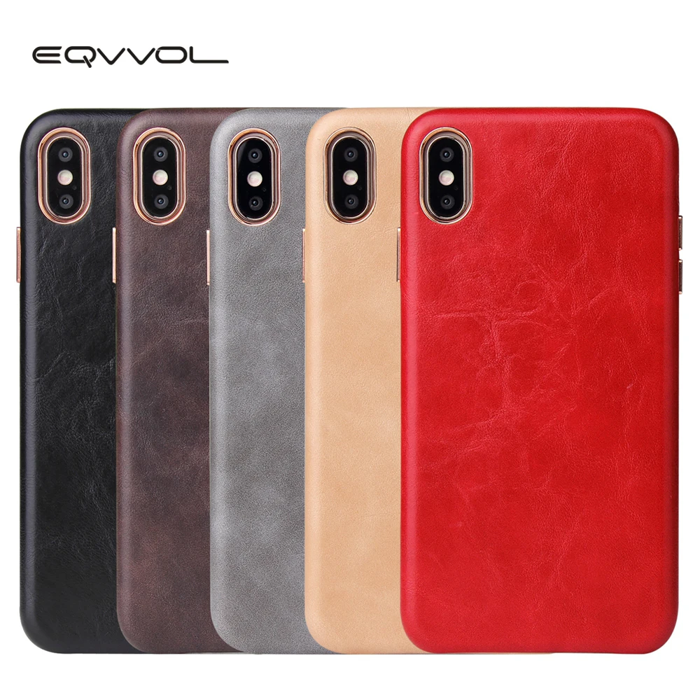 Eqvvol Роскошный кожаный чехол для iPhone 8 7 Plus 6 6s однотонный X XS MAX XR чехлы с мягкими