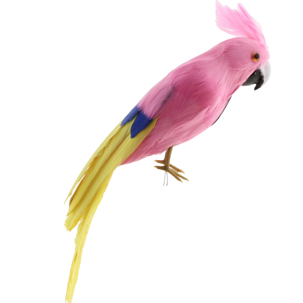 Simulation Parrot Model Artificial Feather Bird Animal Figurine Home Garden Sculptures Yard Law Ornament Decor Fancy Dress Party
