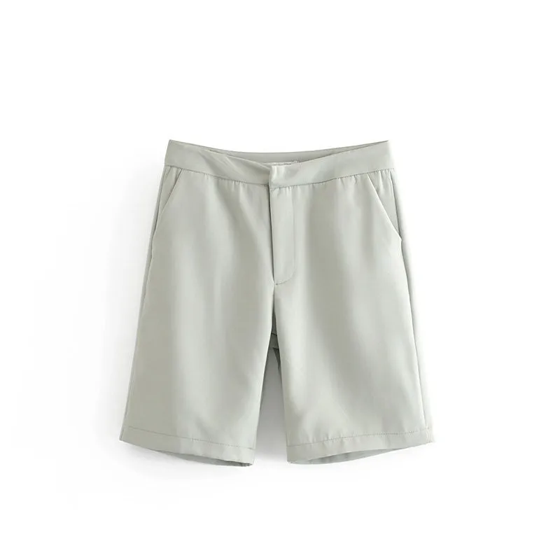 Костюм женский двубортный пиджак женский шорты летние набор из двух частей летом - Цвет: only shorts