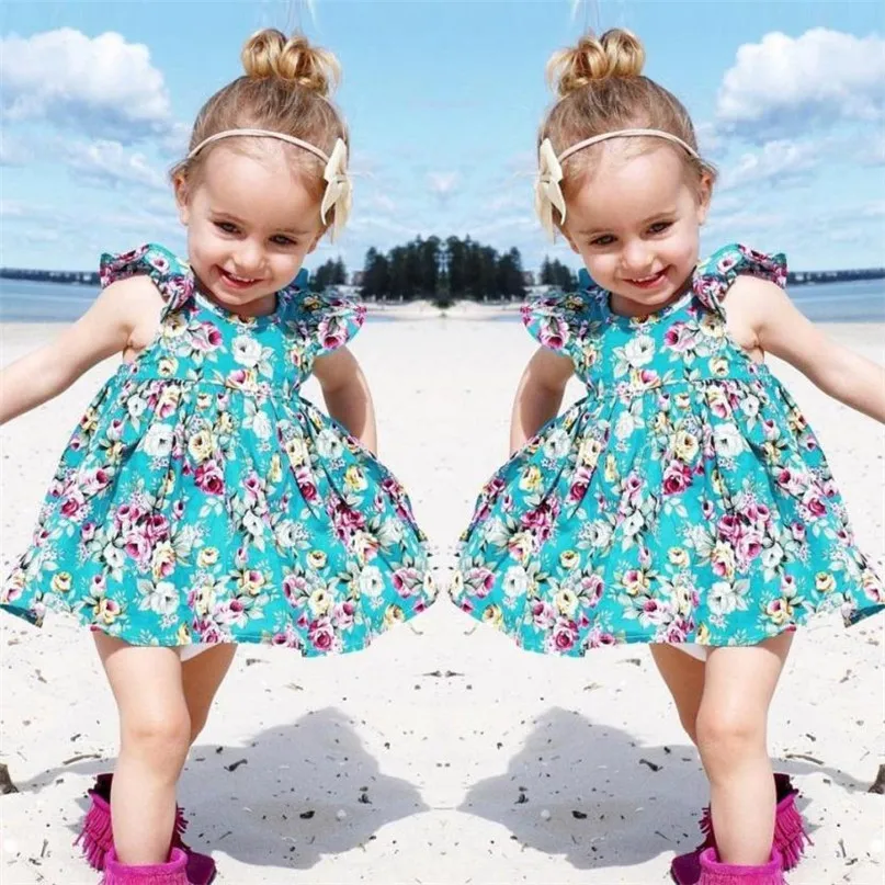 Green Color Lovely 2PCS Toddler Kids Baby Girls Floral T shirt Tops