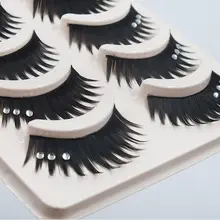 5 пар Накладные ресницы толстые кончики пучками со стразами кристалл накладные ресницы сценический макияж невесты Косметика ночной клуб красота