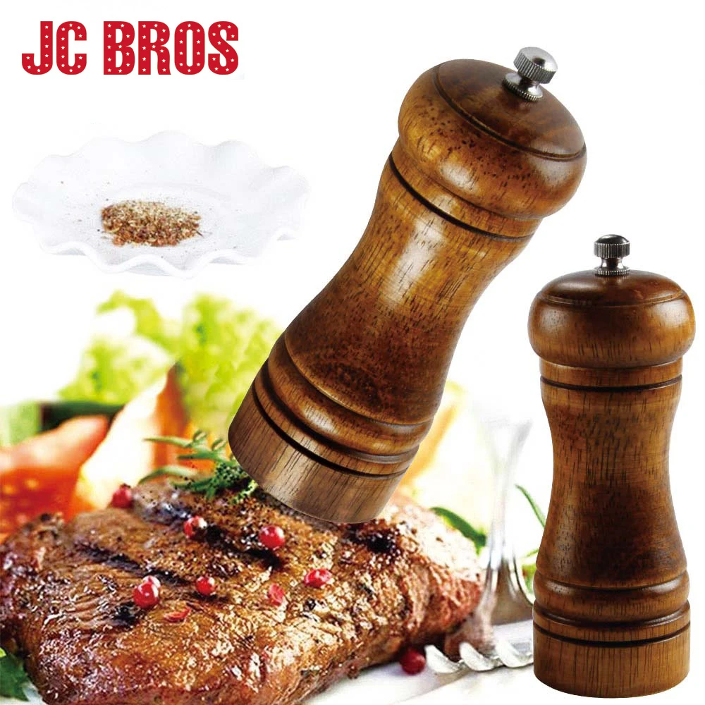 5 Inch Wooden Classical Salt & Pepper Mills Handheld Salt Pepper