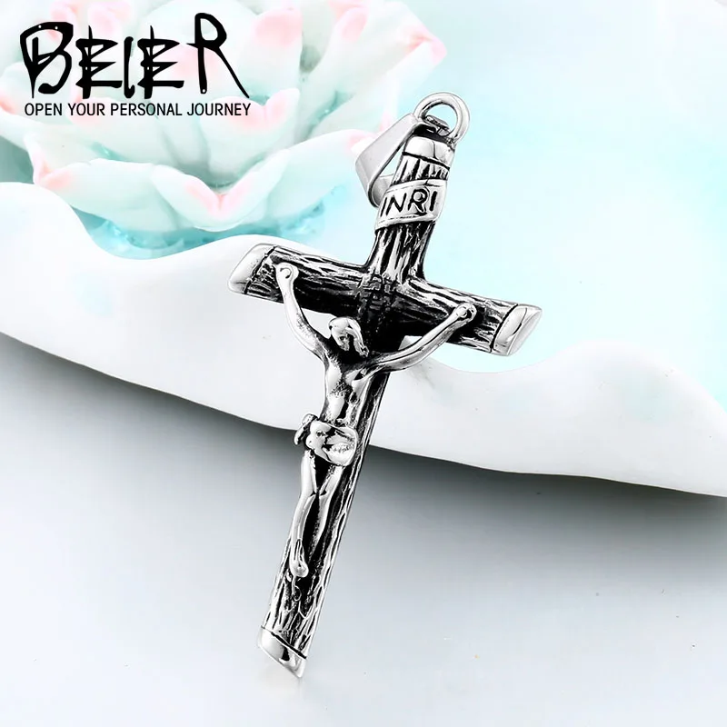 

Vintage Classic Punk accessories Trendy Male Silver Gold Color Crucifix Cross Jesus Necklace&Pendant Men Jewelry WR-P037