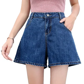 

2019 summer new arrival high waist denim shorts women Korean a-line loose wild cowboy short jeans summer women's fashion shorts