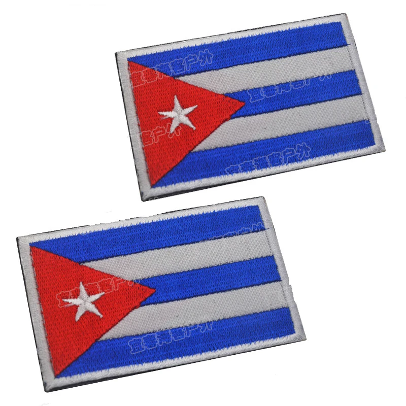 

8*5cm CUBA embroidery flag kids patch spartak iron on rectangle applique