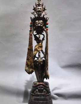 

old Tibet Temple bronze Vajrakilaya buddha head Tantra Vajra Dorje Phurba dagger