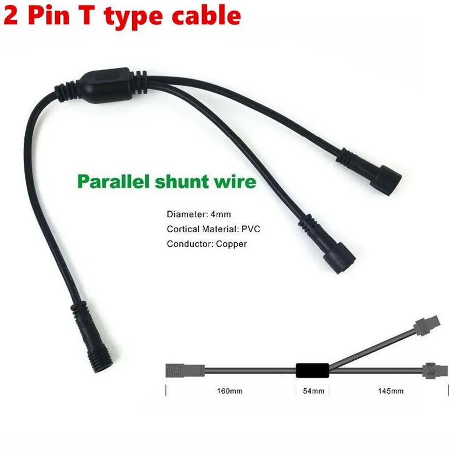 

2 Pin Waterproof Connector Adapter Screw locking Electrical Wire Connector Plug Waterproof lighting Extension Cable Free shippin
