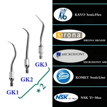 6 pieces/set Dental Scaler Tip GK1, GK2, GK3 for KAVO SONICFLEX/ SIRONA SROAIR/ KOMET SonicLine/ NSK Ti-Max/ MICRODONT AIR 10 sets kacks dental product teeth kit for children dentistry for cavity preparation fit air scalers kavo sirona