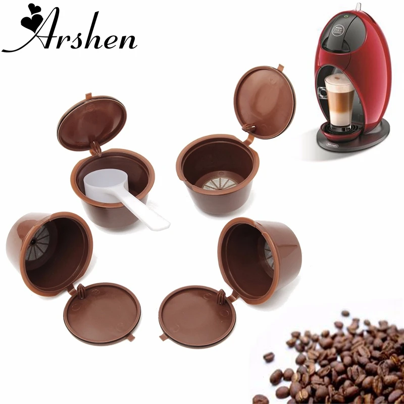 Arshen Dolce Gusto Coffee Capsule 4 Pcs Set Plsatic Refillable Coffee Capsule 200 Times Reusable Compatible