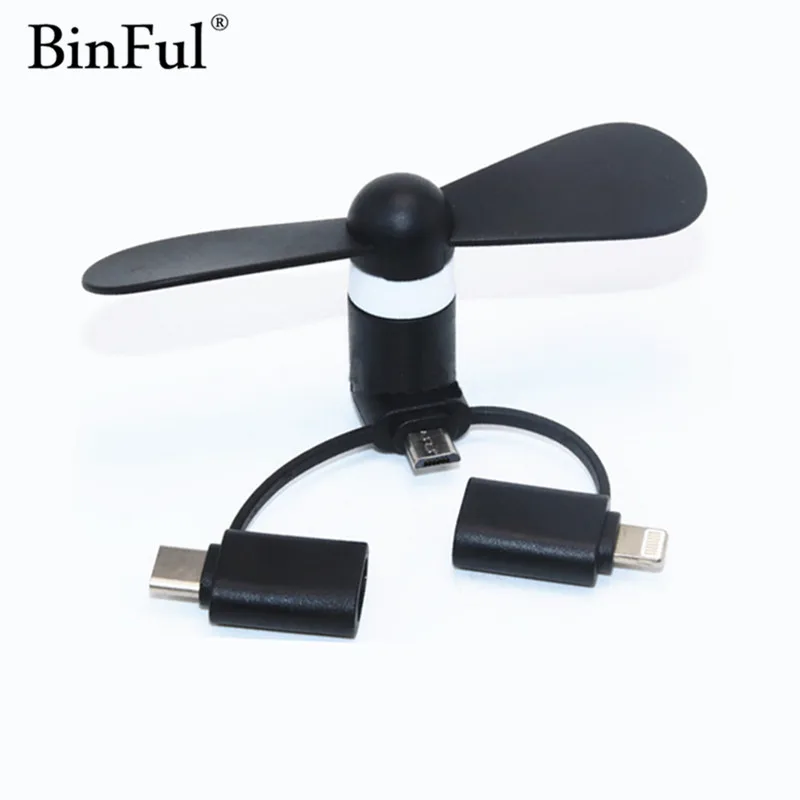 BinFul портативные USB вентиляторы 3 в 1 Мини охлаждение для Samsung Huawei Android Phone