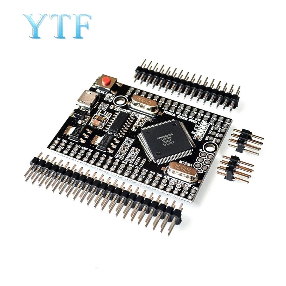 

Mega 2560 PRO (Embed) CH340G/ATmega2560-16AU, with male pinheaders. Compatible for Arduino Mega 2560