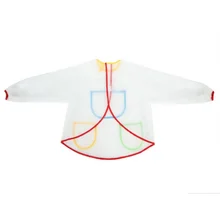 Популярный Детский фартук с 3 карманами, милые рисунки, домашний фартук, непромокаемый костюм для новорожденного