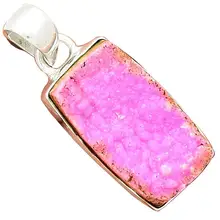 Lovegem подлинный Кобальт Друза кулон стерлингового серебра 925 пробы, 33 мм, AP2852