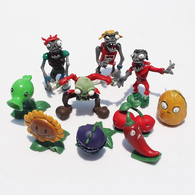 10 шт./лот PVZ Растения против Зомби Peashooter Подсолнух вишневая бомба Chomper Jalapeno Bungee ПВХ