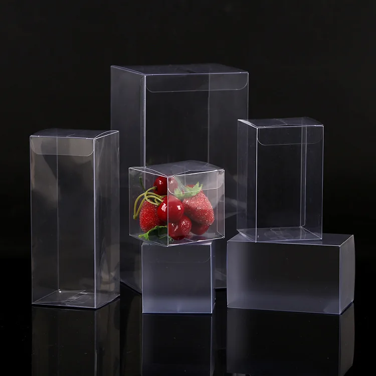 100 Pcs/13x13x13cm 13x13x22cm Clear Plastic PVC Gift Box ...