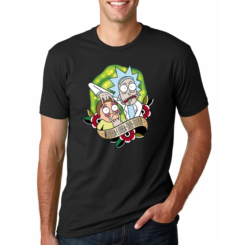 Рик Морти мужская футболка Футболки с аниме рисунком сюрприз Homme Rick and Morty мужские