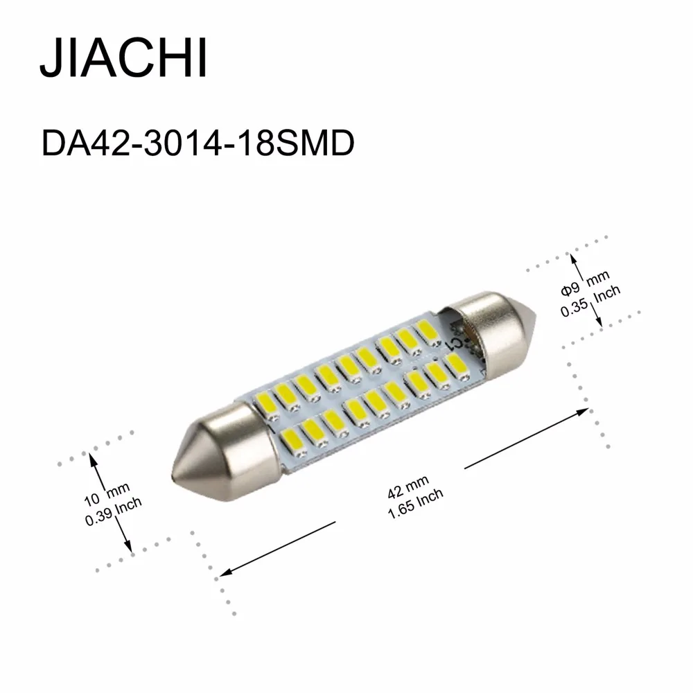 JIACHI 10 x Гирлянда C5W 41 мм 42 DE4410 211 3014 18SMD белые светодиодные лампочки автомобиля