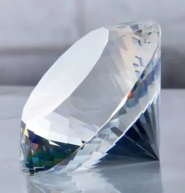 

Free Shipping !Large 1PC 120MM Clear Color Multi-faceted Crystal Diamond Paperweight Party Wedding Decorations Centerpiece