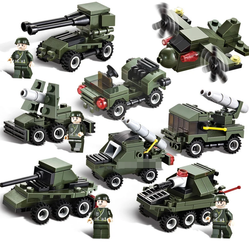 358PCS City Military Building Blocks Soldiers Tank Helicopter Car SWAT Special Force Compatible LegoingS Figures Bricks Kid Toys