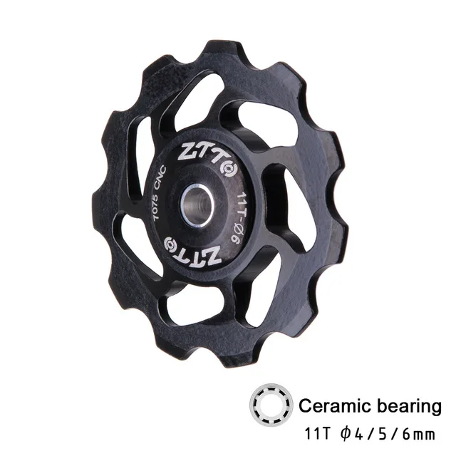 ZTTO 11 T MTB Fiets achterderailleur neuswiel Keramische pils katrol AL7075 ЧПУ Racefiets Gids ролика натяжного 4 мм 5 мм 6 мм - Цвет: 1pcs